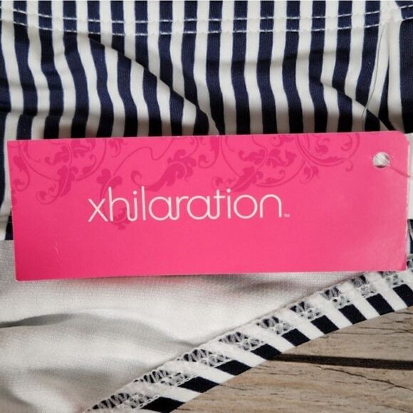 Xhilaration Juniors' Blue Stripe Cheeky Bikini Bottom Sz XL - Picture 10 of 12